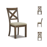Signature Design by Ashley Moriville Modern Farmhouse 19" Upholstered Dining Room Chair, 2 Count, Brown