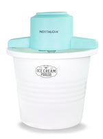 Nostalgia Electric Ice Cream Maker - Old Fashioned Soft Serve Ice Cream Machine Makes Frozen Yogurt or Gelato in Minutes - Fun Kitchen Appliance - Vintage Wooden Style - Dark Wood - 4 Quart