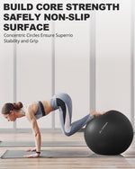 Trideer Exercise Ball for Yoga, Pilates & Fitness – Stability Ball Equipment for Home Gym & Office Chair, Core & Balance Training Accessories, Physical Therapy Equipment, Quick Pump Included, 5 Sizes