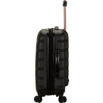Rockland Melbourne Hardside Expandable Spinner Wheel Luggage, Checked Large 28", Black