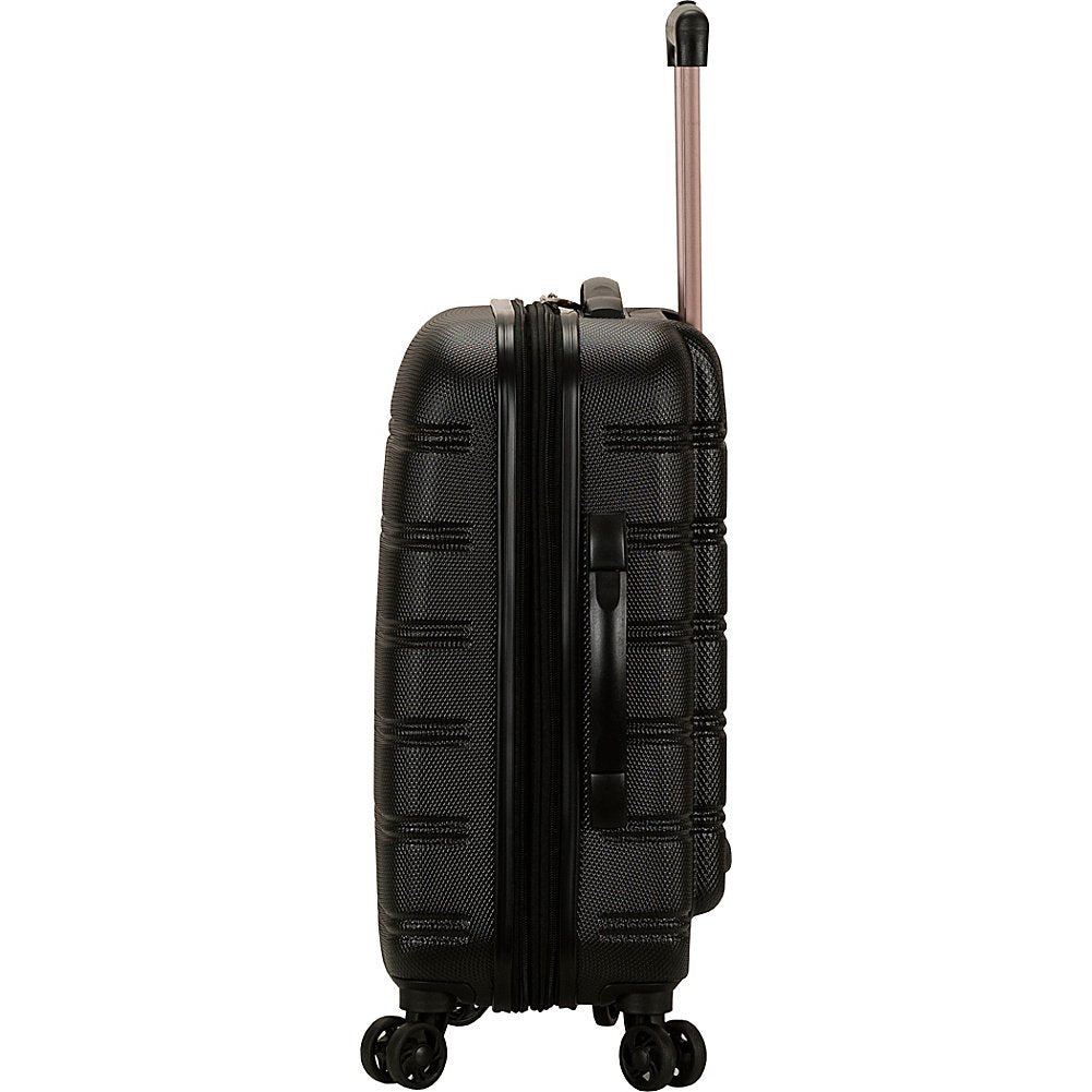 Rockland Melbourne Hardside Expandable Spinner Wheel Luggage, Checked Large 28", Black