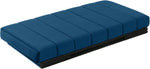 Seville Classics Cushioned Fabric Ottoman Hidden Storage Chest Footrest Chair, Padded Seat for Bedroom, Dorm, Loft, Living Room, Entryway, Hallway, Blue Velvet, 30" Bench