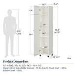SystemBuild Evolution Kendall Fluted 16" Wide 1 Door Storage Cabinet, White