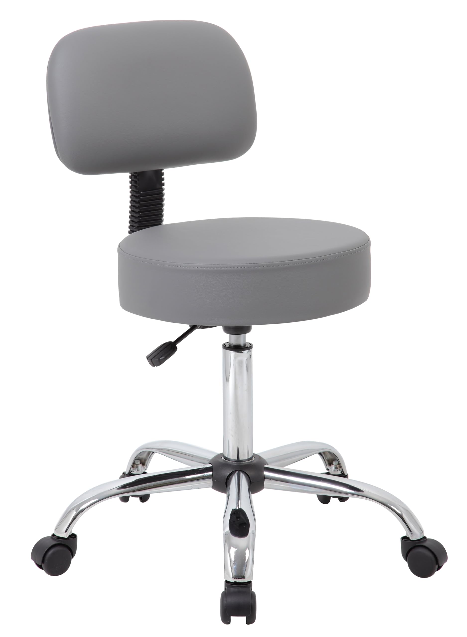 Boss Office Products Antimicrobial Vinyl Medical Spa Stool in Black
