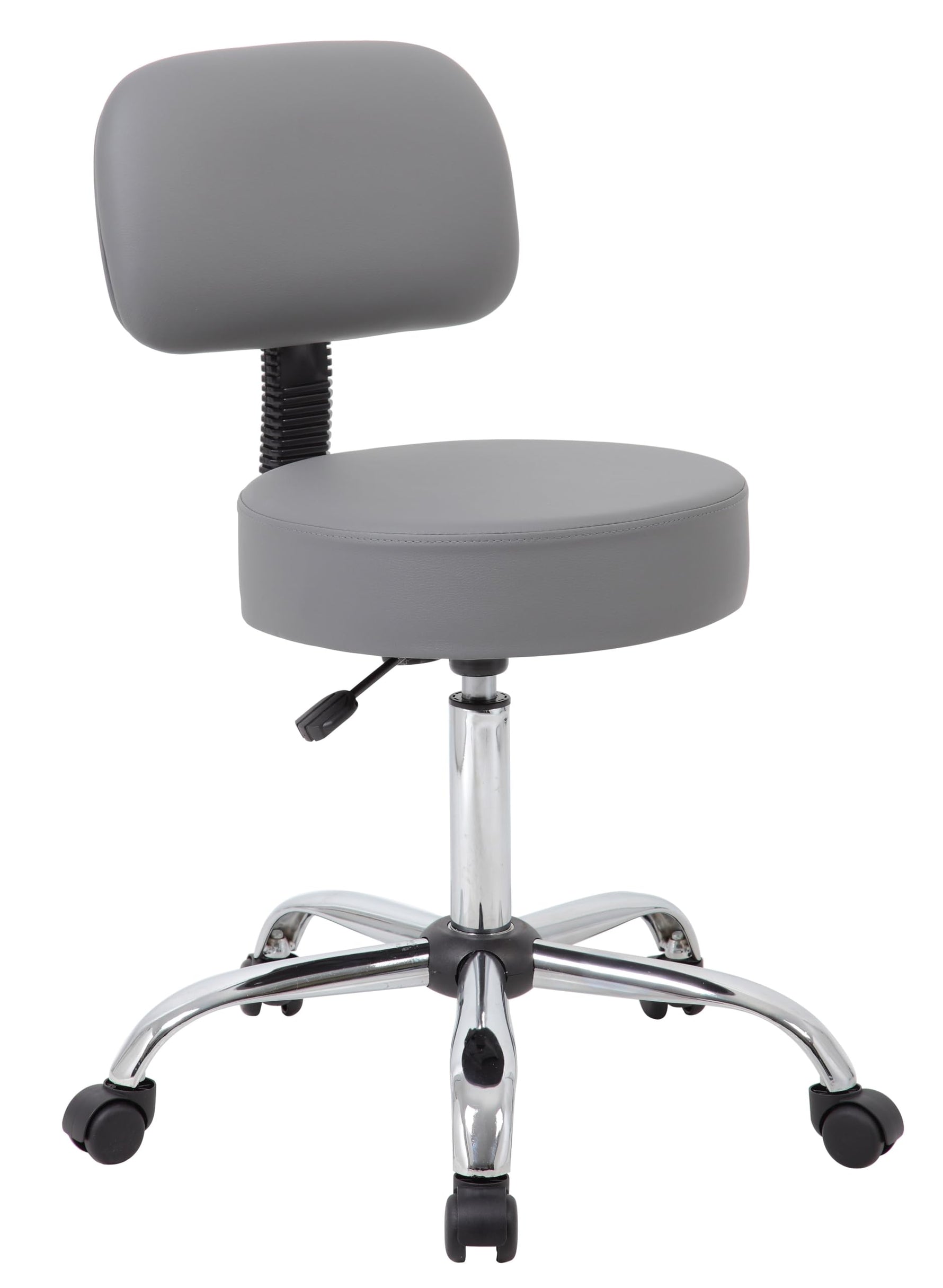 Boss Office Products Antimicrobial Vinyl Medical Spa Stool in Black