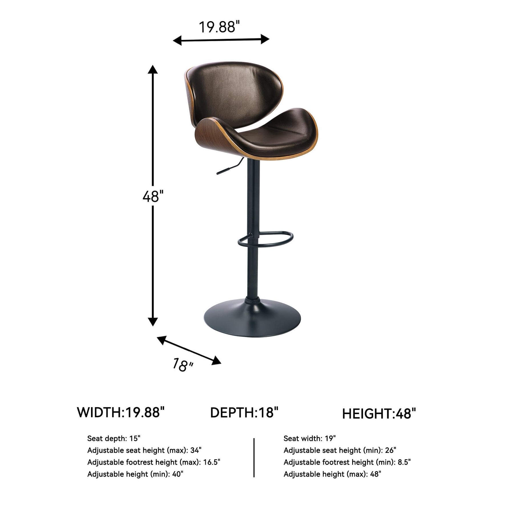 Signature Design by Ashley Centiar 24" Counter Height Modern Bucket Barstool, 2 Count, Black