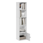 Furinno LUDER Book Shelf, 5-Cube Bookshelf, Reversible Bookcase, 9.4 x 19.5 x 31.5, Easy Assembly, for Living Room, Bedroom, Home Office, White