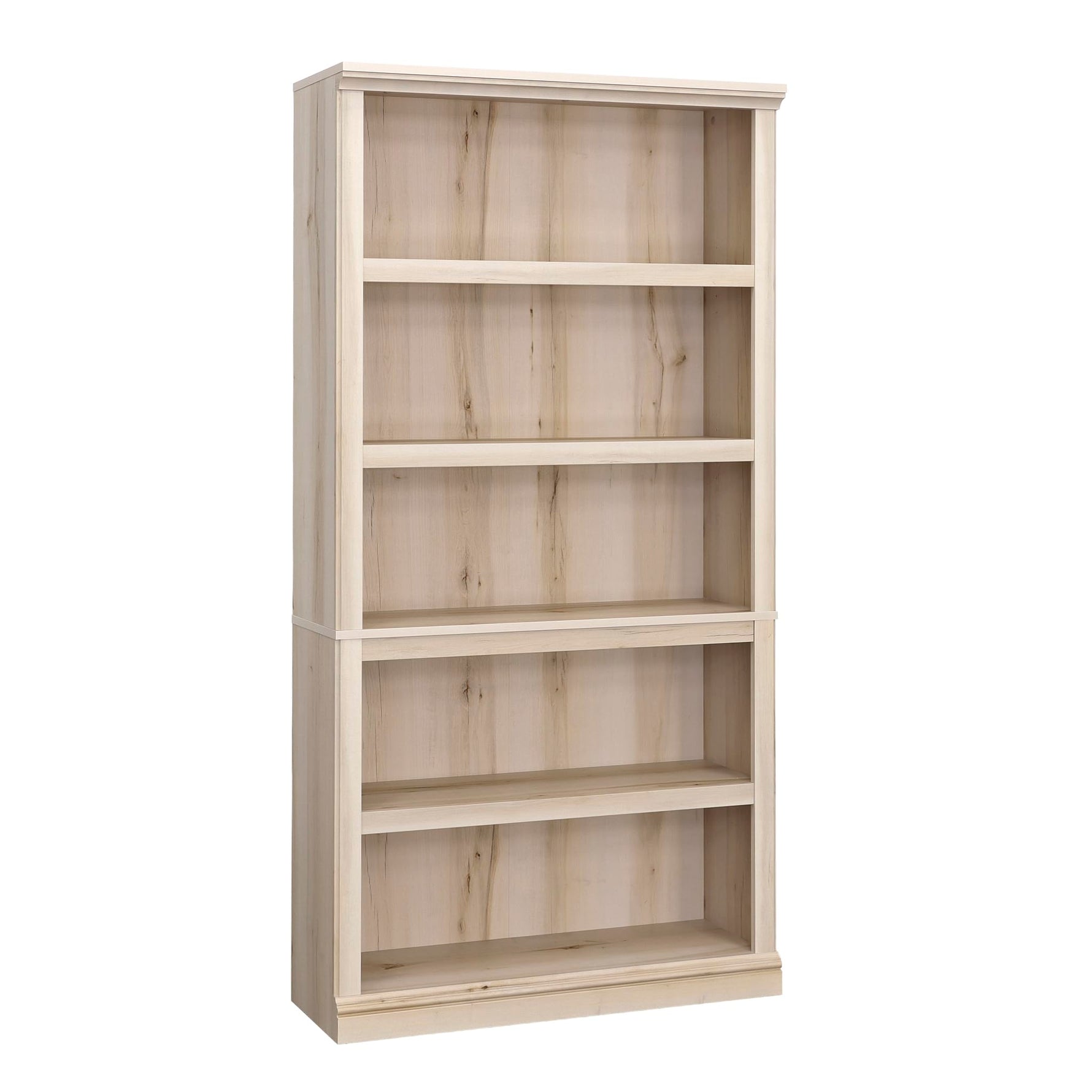 Sauder 5-Shelf Split Bookcase/ Book shelf, Oiled Oak finish
