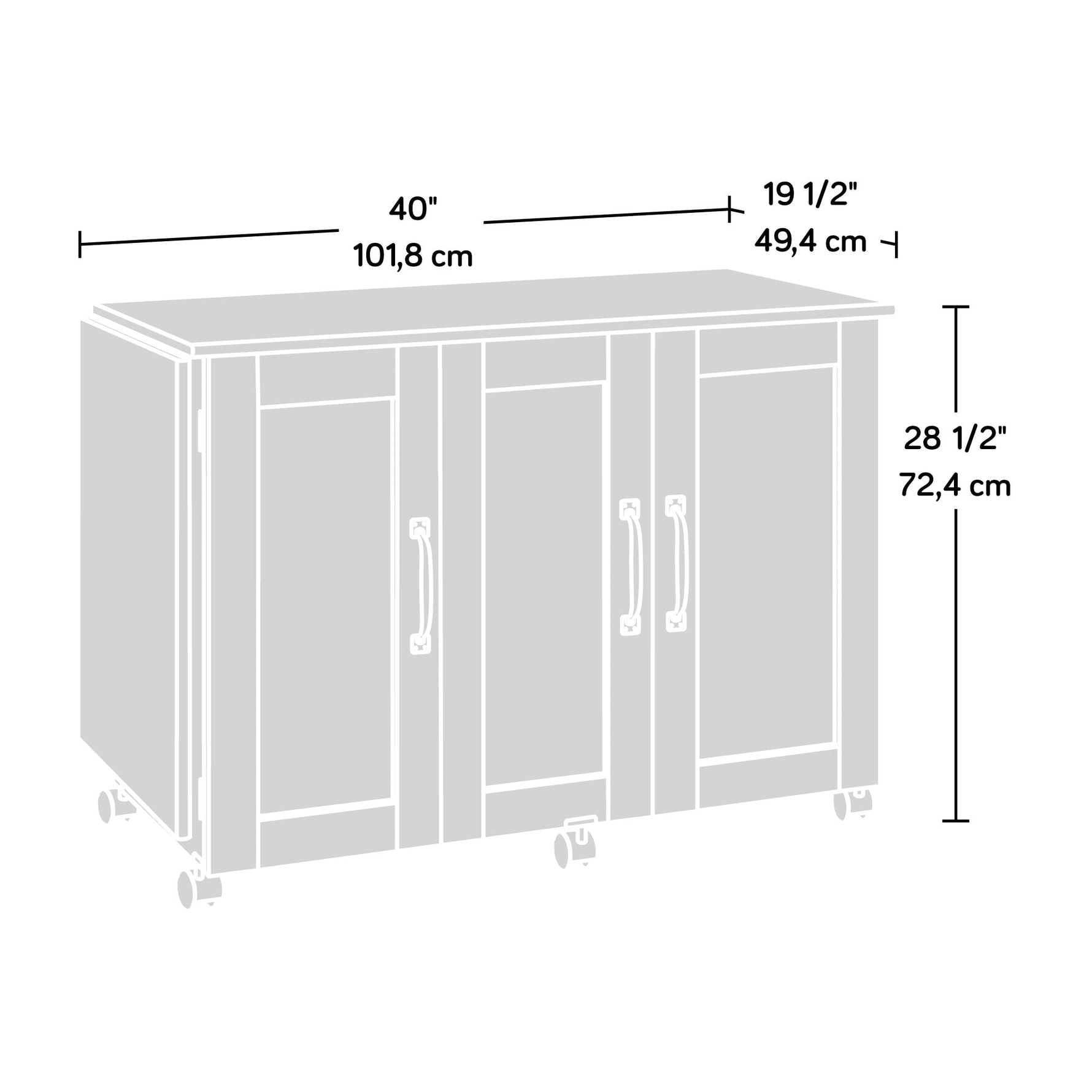 Sauder Miscellaneous Storage Easy Rolling Sewing and Craft Table/Cart/ Pantry cabinets, Cinnamon Cherry finish