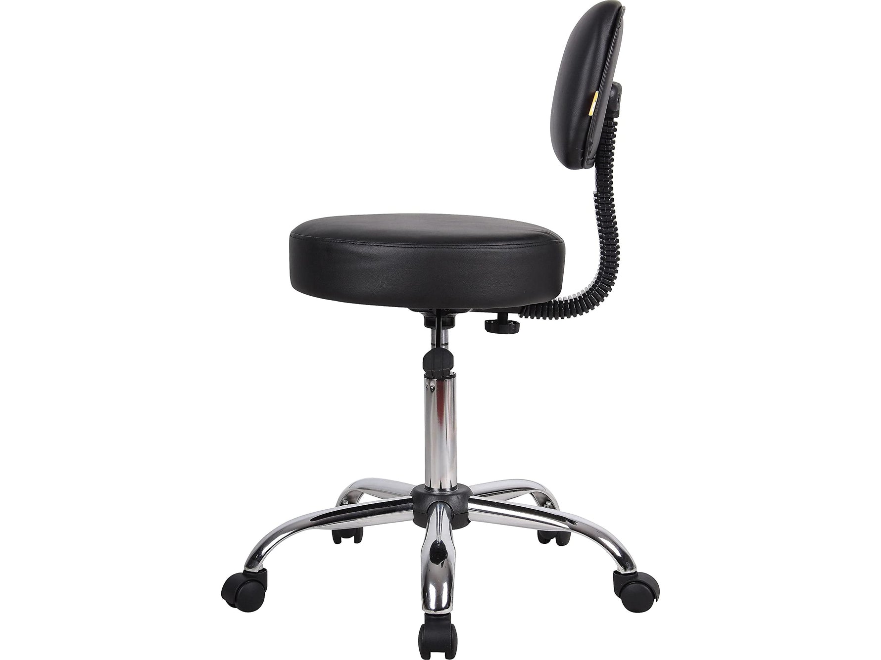 Boss Office Products Antimicrobial Vinyl Medical Spa Stool in Black