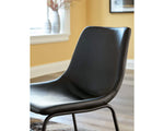 Signature Design by Ashley Mid Century Centiar 18.75" Dining Bucket Chair, 2 Count, Black and Brown