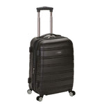 Rockland Melbourne Hardside Expandable Spinner Wheel Luggage, Checked Large 28", Black