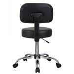 Boss Office Products Antimicrobial Vinyl Medical Spa Stool in Black
