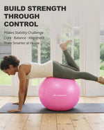 Trideer Exercise Ball for Yoga, Pilates & Fitness – Stability Ball Equipment for Home Gym & Office Chair, Core & Balance Training Accessories, Physical Therapy Equipment, Quick Pump Included, 5 Sizes