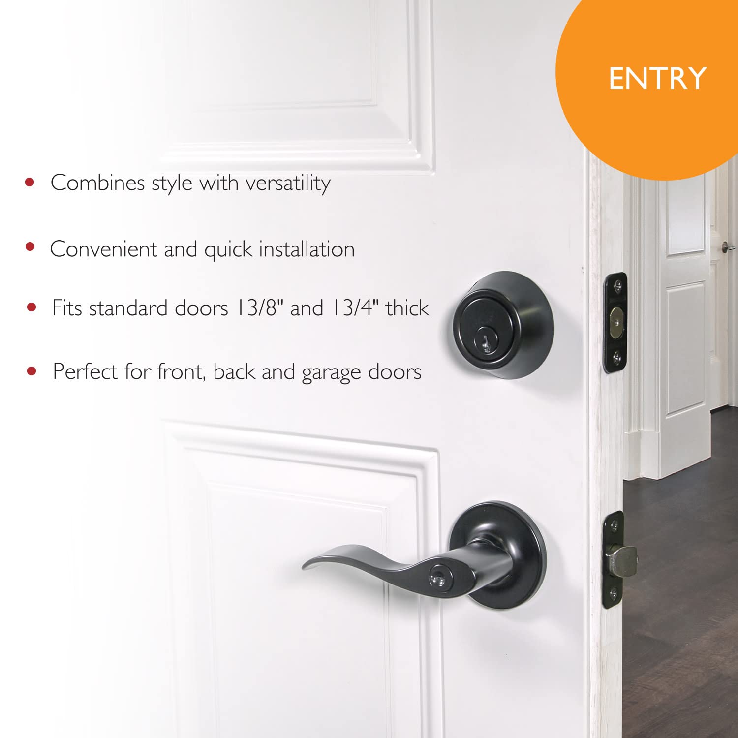 Design House 700534 Springdale Privacy Bed and Bath Door Lever Oil Rubbed Bronze