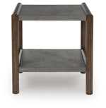 Signature Design by Ashley Havalance Farmhouse Rectangular End Table, Floor Shelf, Wood, 26" W x 24.13" D x 24" H, Vintage Gray & White with Weathered Finish