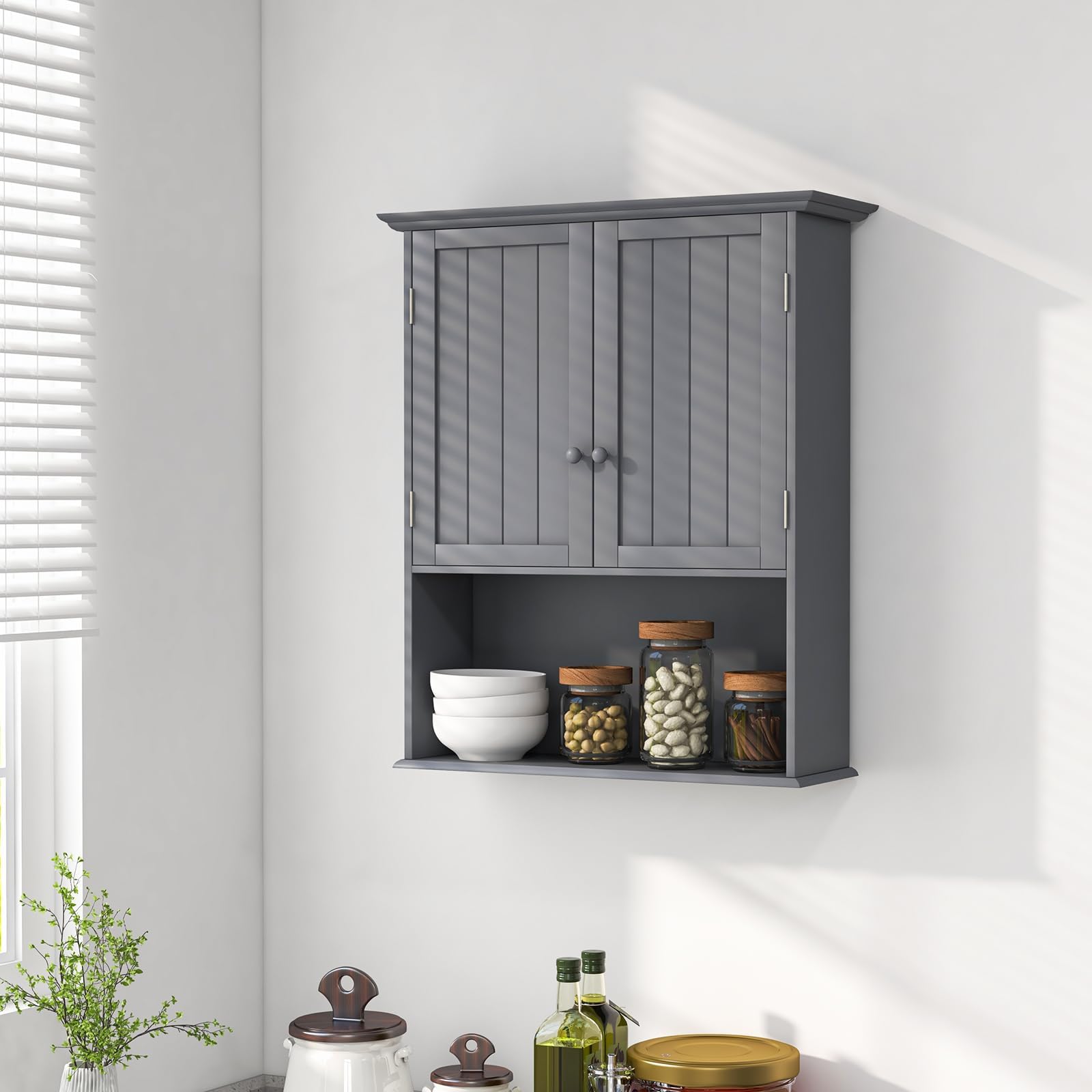 28" H x 23.5" W Wall Mount Medicine Cabinets with Adjustable Shelf and 2-Door for Bathroom Laundry Living Room