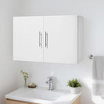 VEVOR Laundry Room Wall Cabinet, 2-Tier Wall Mounted Hanging Cabinet with Adjustable Shelf, Cupboard Storage with 2 Doors, for Kitchen, Bathroom, Laundry, 11.8 x 23.6 x 23.6 in (D x W x H), White