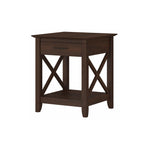 Bush Home End Table with Drawer, Nightstand with Storage, Living Room and Bedroom Furniture, Key West Collection, Washed Gray