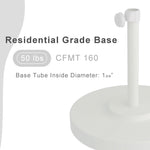 California Umbrella 50 lbs. Round Concrete Weighted Powdercoated Steel Umbrella Base, Black Frame, One Size , CFMT160-Black