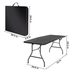 COSCO 6 ft. Fold-in-Half Banquet Table w/Handle, Black