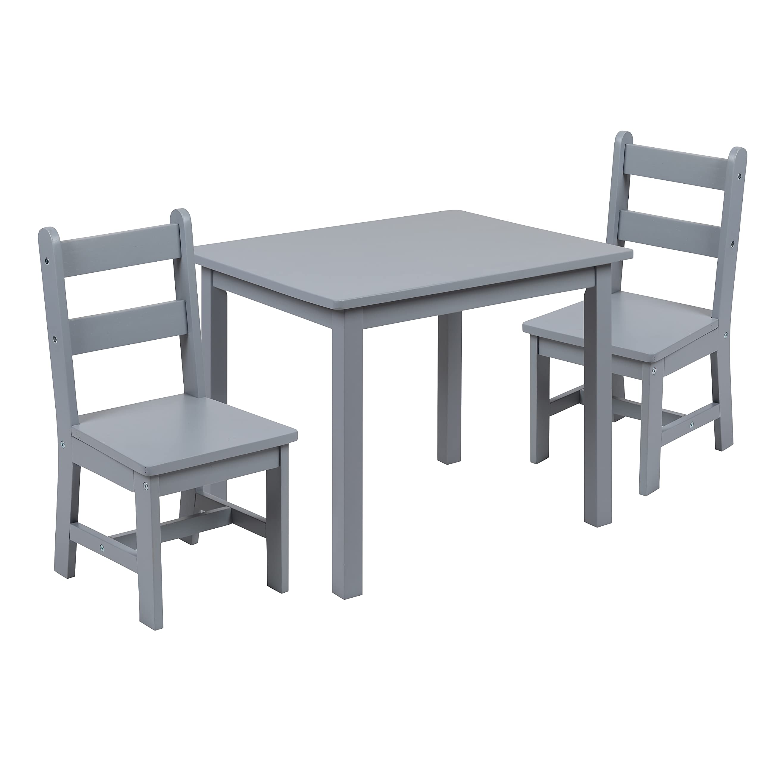 Flash Furniture Kyndl Kids Solid Hardwood Table and Chair Set for Playroom, Bedroom, Kitchen - 3 Piece Set - Natural