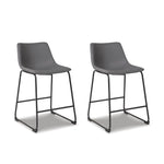 Signature Design by Ashley Centiar 24" Counter Height Modern Bucket Barstool, 2 Count, Black