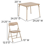 Flash Furniture Mindy Kids 5-Piece set Folding Square Table and Chairs Set for Daycare and Classrooms, Children's Activity Table and Chairs Set, Multicolor