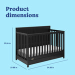 Graco Hadley 5-in-1 Convertible Crib with Drawer – GREENGUARD Gold Certified, Fits Standard Crib Mattress, Converts to Toddler Bed, Daybed and Full Bed, 4 Adjustable Mattress Heights (White)