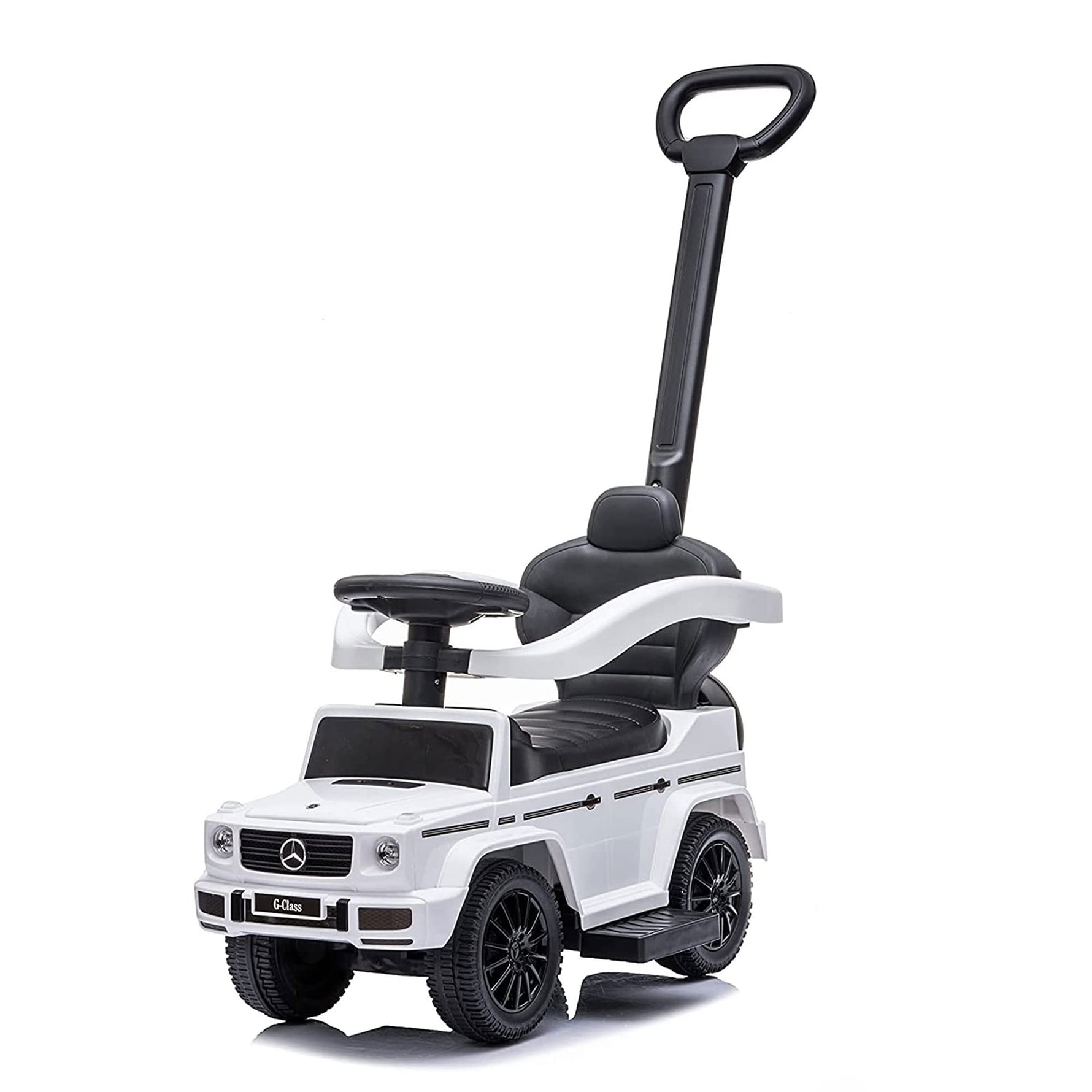 Best Ride On Cars Kids Outdoor Stroller Mercedes G-Wagon for Toddlers 1 to 3 Years Old with Music, Horn Sounds, and Handle, White