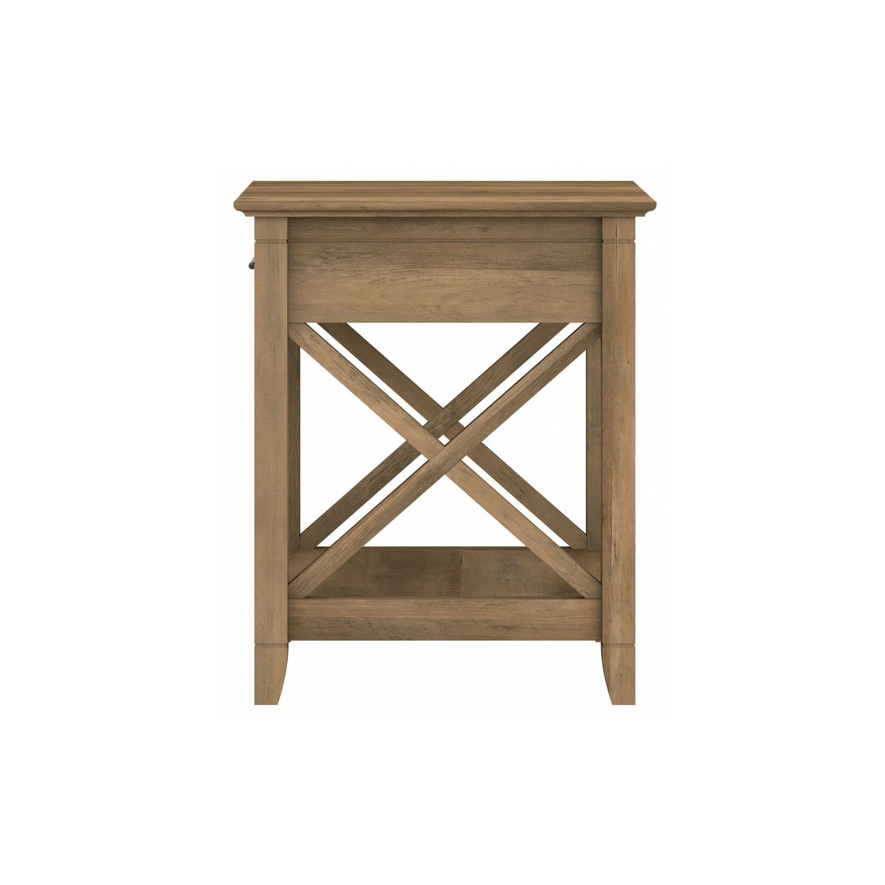Bush Home End Table with Drawer, Nightstand with Storage, Living Room and Bedroom Furniture, Key West Collection, Washed Gray