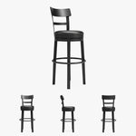 Signature Design by Ashley Valebeck Upholstered Swivel Stool, Cushioned Seat, Woven Fabric Upholstery, Wood, 24" H, Brown & Black