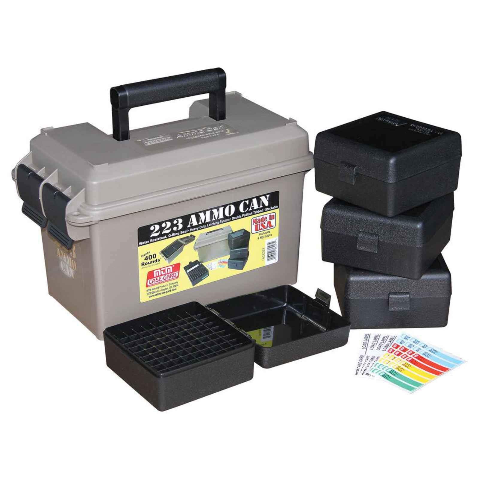 MTM ACC223 Ammo Can Combo, Holds 400 Rounds, Bulk Ammo Storage, USA Made, Dark Earth
