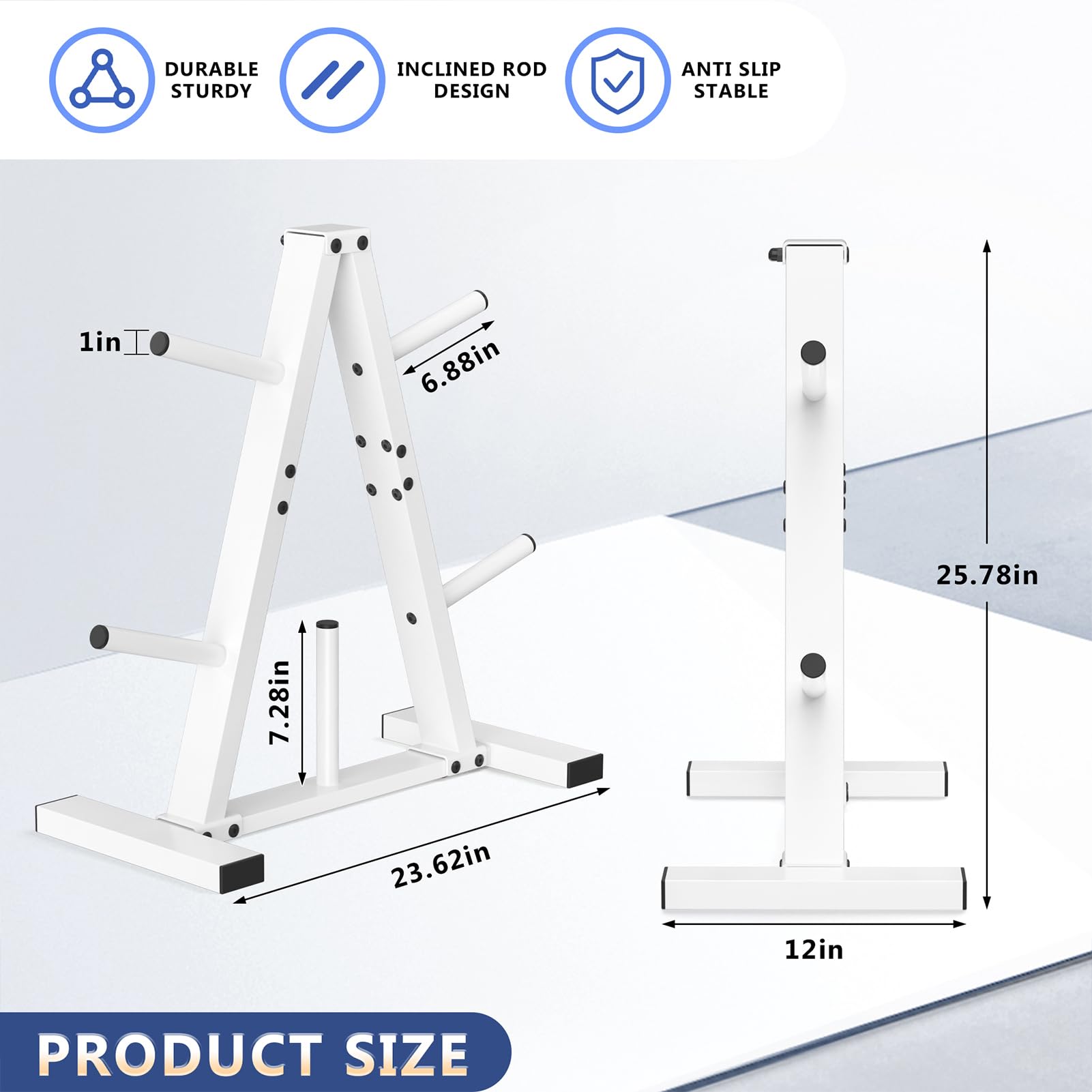 Weight Plate Rack, Weight Tree, Home Gym Storage Stand, Holds 300 lbs