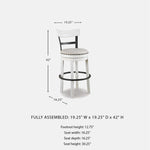 Signature Design by Ashley Valebeck Upholstered Swivel Stool, Cushioned Seat, Woven Fabric Upholstery, Wood, 24" H, Brown & Black