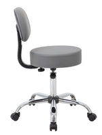 Boss Office Products Antimicrobial Vinyl Medical Spa Stool in Black