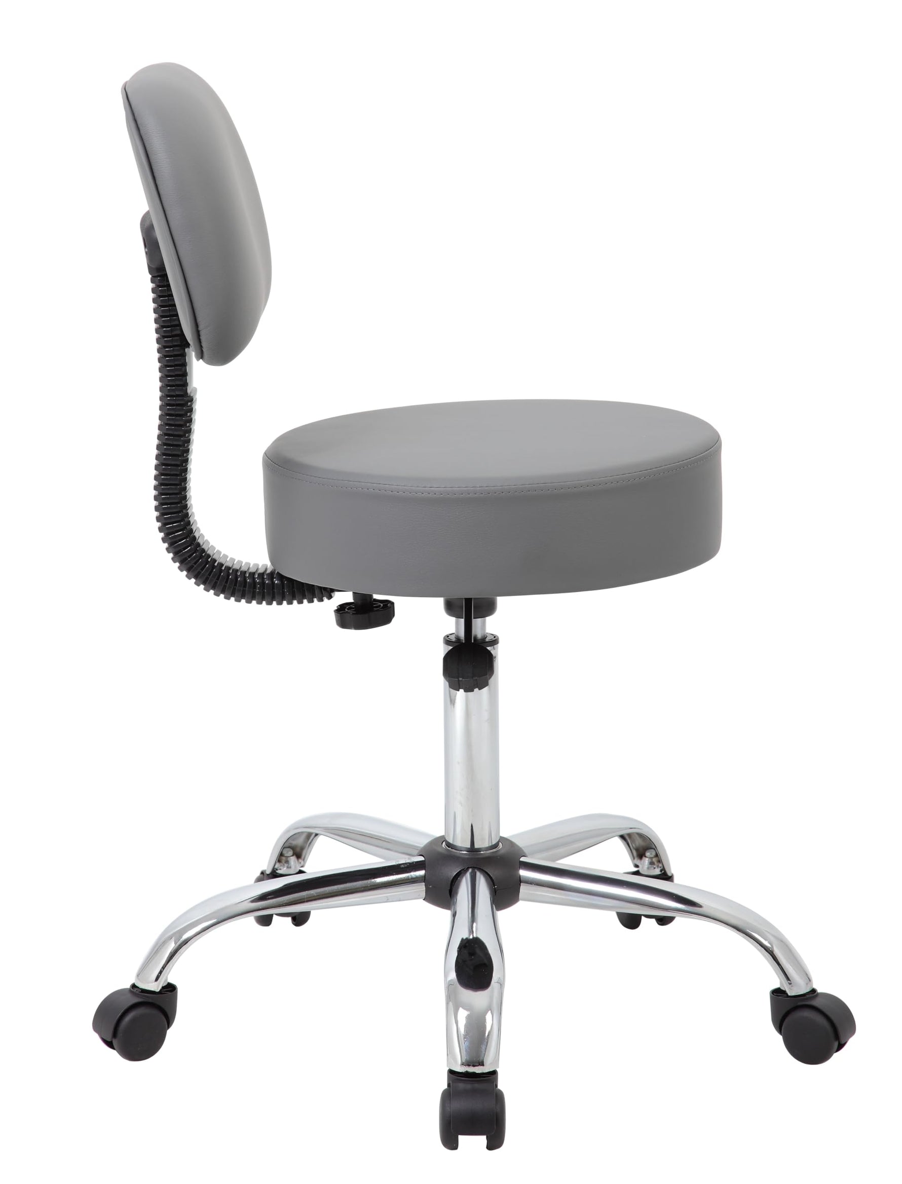 Boss Office Products Antimicrobial Vinyl Medical Spa Stool in Black