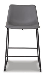 Signature Design by Ashley Centiar 24" Counter Height Modern Bucket Barstool, 2 Count, Black