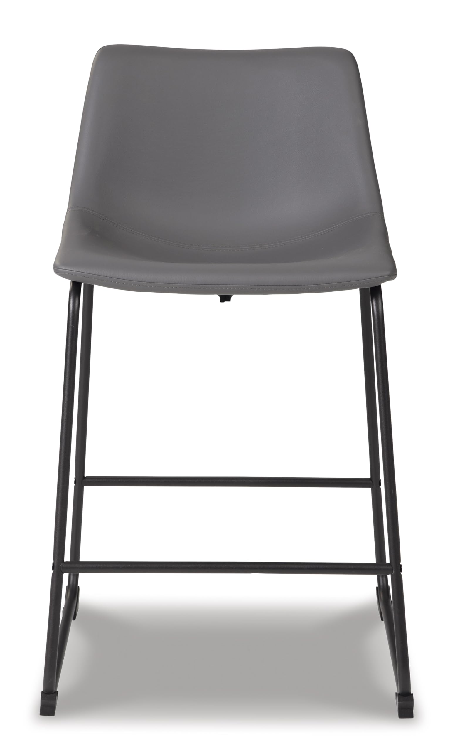 Signature Design by Ashley Centiar 24" Counter Height Modern Bucket Barstool, 2 Count, Black