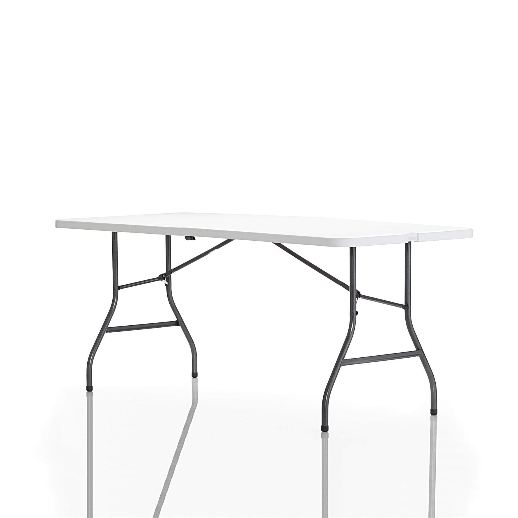 COSCO 6 ft. Fold-in-Half Banquet Table w/Handle, Black