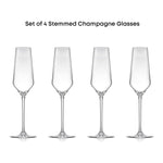 JoyJolt Champagne Glasses Layla Collection, Set of 4 – 6.7 oz Elegant Crystal Stemmed Champagne Flutes for Prosecco, Sparkling Wine, Mimosas, Cocktails, Weddings, Anniversaries, Parties