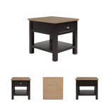 Signature Design by Ashley Bolanburg End Table for Living Room, Two-Tone Distressed Wood Side Table with Smooth-Gliding Drawer, Farmhouse Plank-Style Top, Ideal Night Stand Use, Antique White/Oak