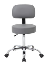 Boss Office Products Antimicrobial Vinyl Medical Spa Stool in Black