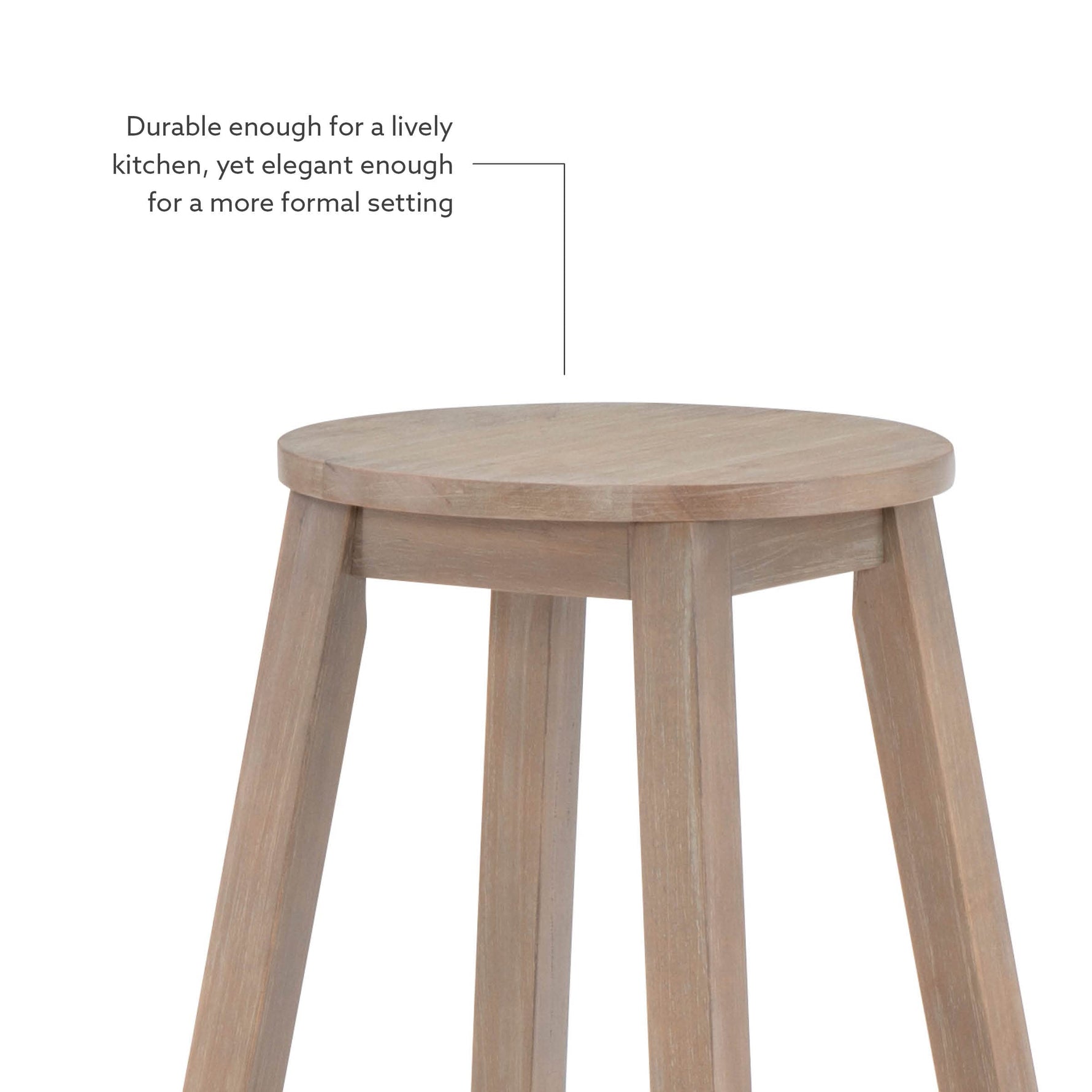 Linon Natural Barstool with Round Seat, 24-Inch
