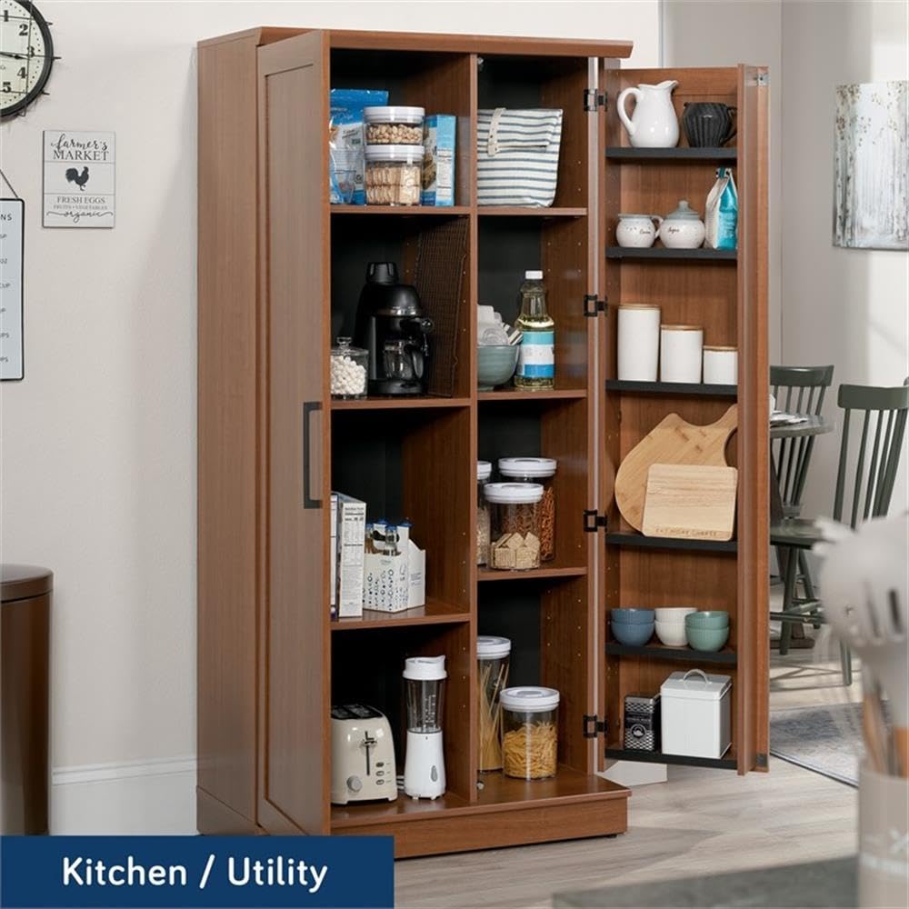 Sauder HomePlus Kitchen Storage Pantry Cabinet with Swing Door Storage and Adjustable Shelves, in Soft White finish
