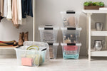 IRIS USA 6-Pack 6 Quart Storage Bins with Lids | Transparent design makes contents easy to find. Ideal for shoes, photos, documents, and small essentials. Nestable design