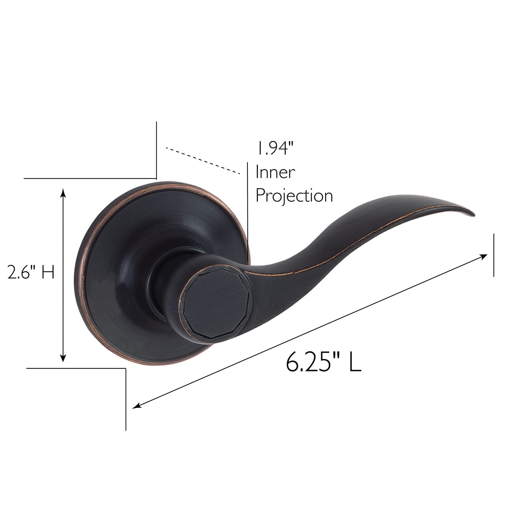 Design House 700534 Springdale Privacy Bed and Bath Door Lever Oil Rubbed Bronze