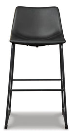 Signature Design by Ashley Centiar 24" Counter Height Modern Bucket Barstool, 2 Count, Black