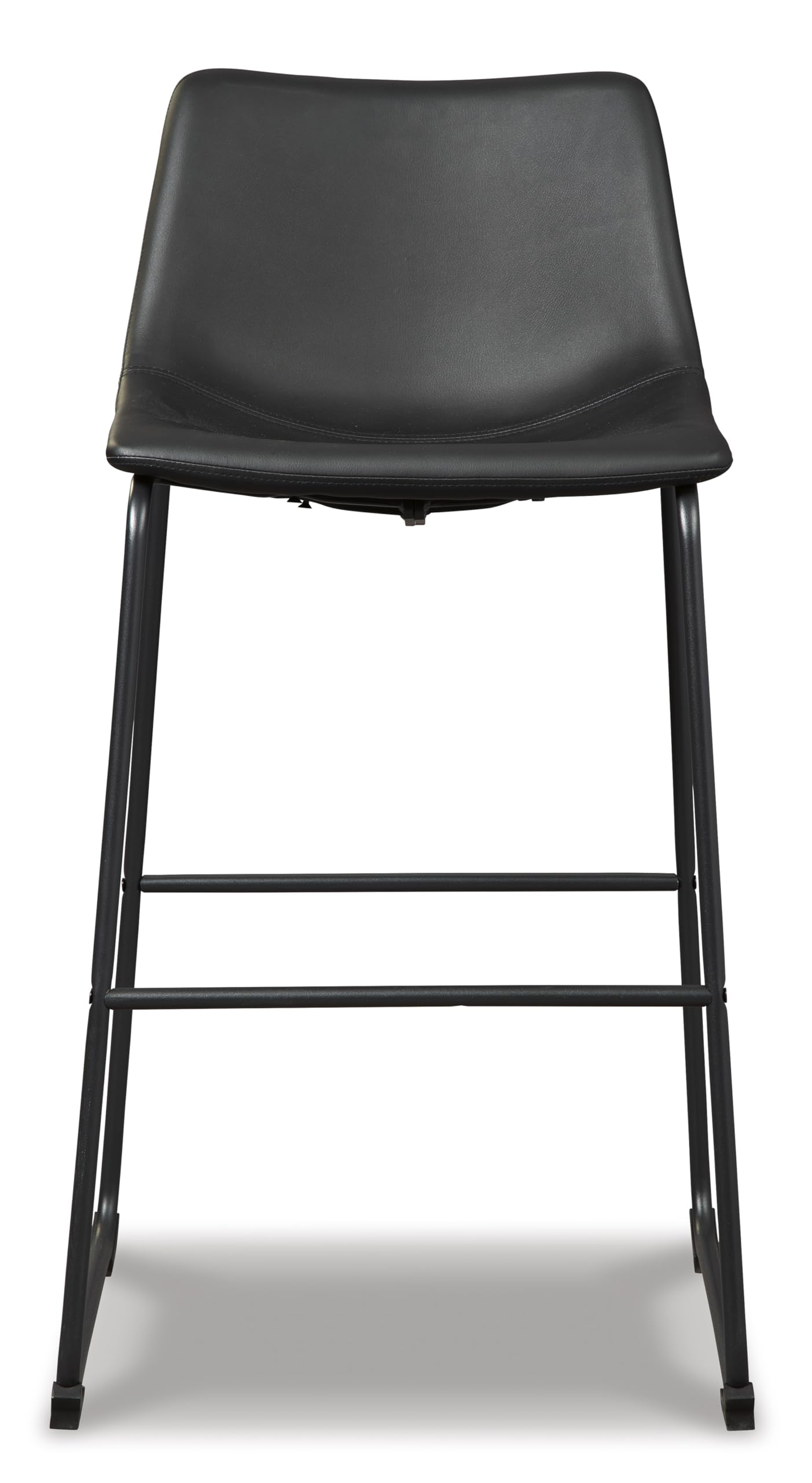 Signature Design by Ashley Centiar 24" Counter Height Modern Bucket Barstool, 2 Count, Black