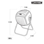 Lifetime 60076 50 gal Compost Tumbler, Black